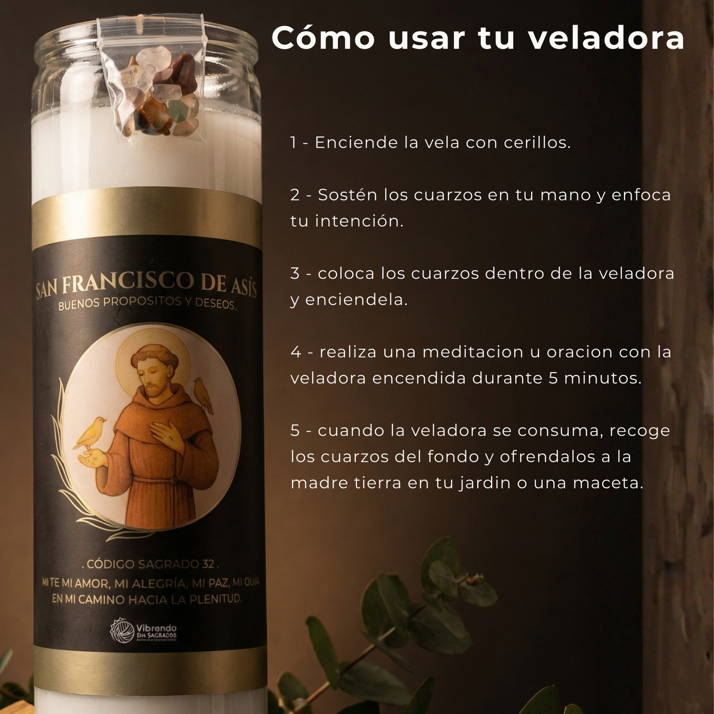 Veladora San Francisco de Asís – Materialización de Propósitos