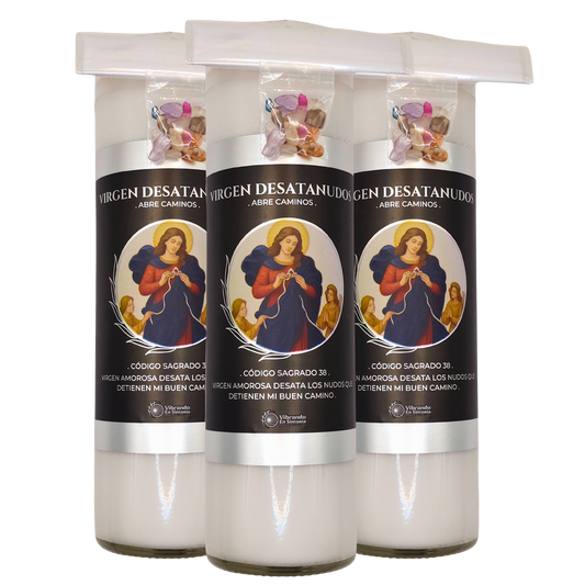 Veladora Virgen Desatanudos – Superación de Obstáculos
