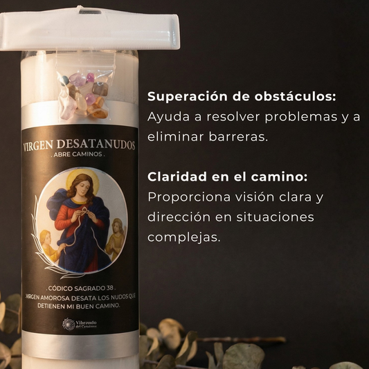 Veladora Virgen Desatanudos – Superación de Obstáculos