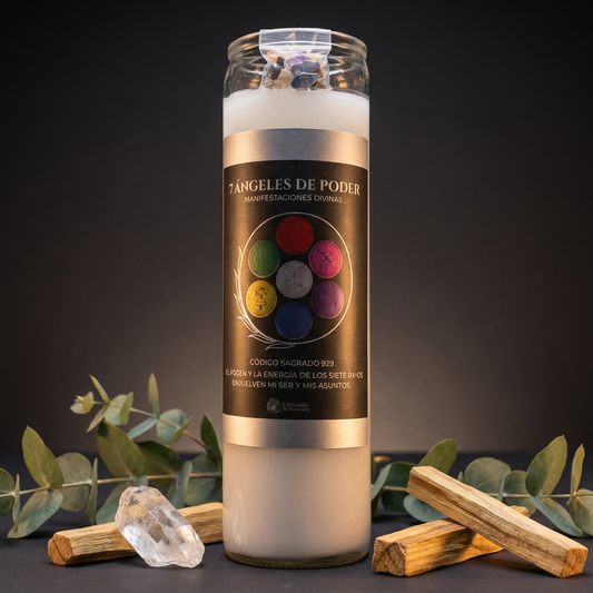 Veladora 7 Ángeles de Poder – Protección y Apoyo Celestial