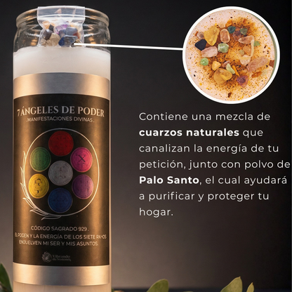 Veladora 7 Ángeles de Poder – Protección y Apoyo Celestial