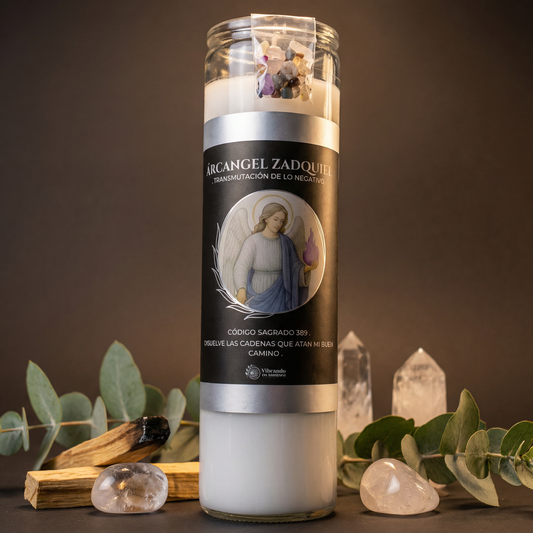 Veladora Arcángel Zadquiel – Transformación y Liberación