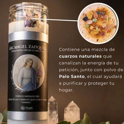 Veladora Arcángel Zadquiel – Transformación y Liberación