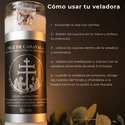 Veladora Cruz de Caravaca – Protección y Fe