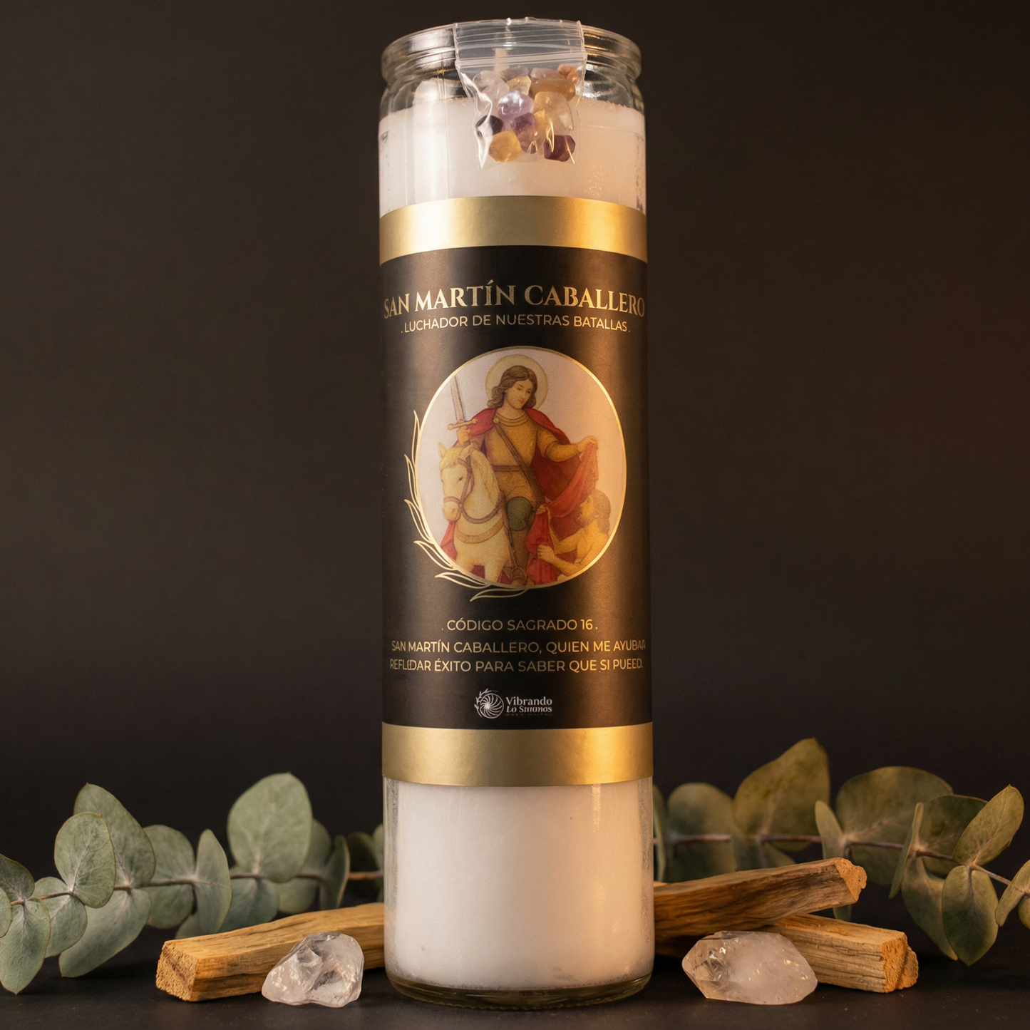 Veladora San Martín Caballero – Éxito y Coraje