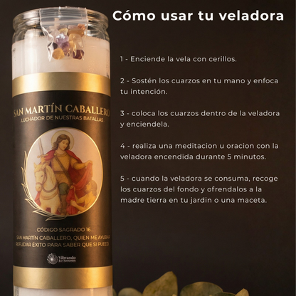 Veladora San Martín Caballero – Éxito y Coraje