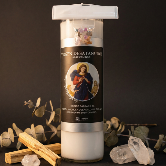 Veladora Virgen Desatanudos – Superación de Obstáculos