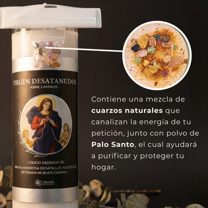 Veladora Virgen Desatanudos – Superación de Obstáculos